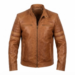Blazer en cuir de vache véritable pour homme, coupe ajustée, formel, coupe-vent, imperméable, hiver, travail, personnalisé, OEM, vente en gros - Product Image 5