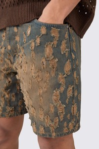 Pantalones Cortos Vaqueros Holgados Personalizados para Hombre, Estilo Jorts, Desgastados, de Cintura Media, Impermeables y Transpirables para Verano - Product Image 6