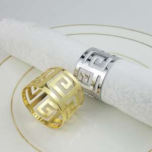 Ensemble d'anneaux de serviette de table de luxe, accessoires élégants et réutilisables pour les mariages, les fêtes et la décoration de table - Product Image 5