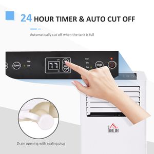 Condizionatore d'Aria Portatile 8000 BTU con Display LED Bianco, Telecomando EU/UK per Uso Domestico, Include Modalità di Raffreddamento, Deumidificatore e Ventilatore - Product Image 6