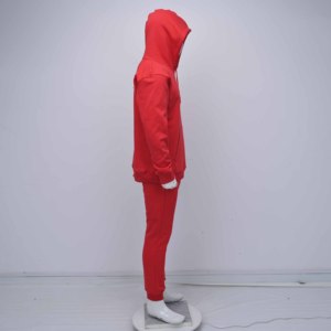 Sudadera con Capucha Reversible Informal para Hombre, de Primera Calidad, con Logotipo Personalizado, Bordado en el Pecho, de Felpa de Algodón Rojo - Product Image 4