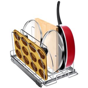 Organizzatore Estraibile Espandibile per Armadietto con Divisori a Filo Regolabili per Teglie da Forno e Vassoi da Cucina - Product Image 1