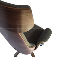Alexander 5-HR Chaise de travail pivotante-Dossier plaqué, tissu avant, inclinable, aluminium R365, prêt ODM/OEM