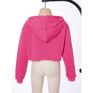 Sudadera Corta Rosa para Mujer con Bordado de Mariposa en la Parte Delantera, Manga Larga, Estilo Casual de Primavera - Product Image 3