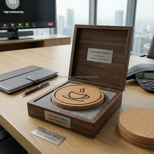 Posavasos de Corcho de Madera de Marca Privada de 4.25 Pulgadas, Accesorio Premium para el Hogar, para el Desarrollo de Marcas Minoristas - Product Image 1