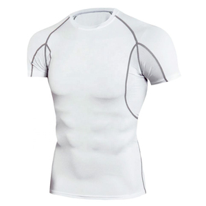 New Hot Selling <b>Men</b> <b>Compression</b> Gym Shirt Fitness Wear Customised Logo Printing OEM Service Available Lightweight OEM - Product Image 2