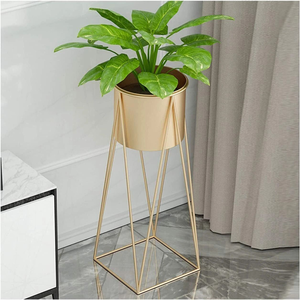 Macetas Doradas con Soportes Redondos para Plantas de Interior, Macetas de Metal Doradas para Sala de Estar, Dormitorio, Balcón, Hogar y Oficina - Product Image 4