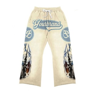 Vente en gros Ensemble pour hommes 100% coton Logo personnalisé Vintage Sun Faded Drop Shoulder Graphic Hoodie Eco-Friendly Sweatpants for Winter - Product Image 6