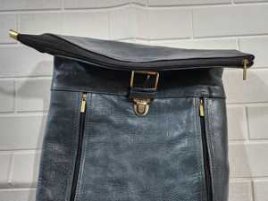 Functional Leather <b>Roll</b> Top Rucksack Multiple Compartments Laptop Bag For Wholesale Distributors LTBP-0278 - Product Image 2