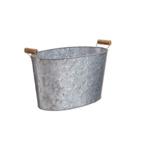 Nouvel Arrivage : Grand Bac à Boissons Ovale Galvanisé avec Poignées Latérales, Seau à Glace et Refroidisseur à Vin en Métal pour Fêtes, Taille Personnalisable - Product Image 6
