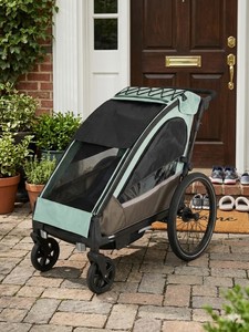 3-IN-1 Aluminum Alloy Child Bike Trailer/Stroller/Jogger with Independent Suspension 20inch Air-Filled Bike Trailer - Product Image 6