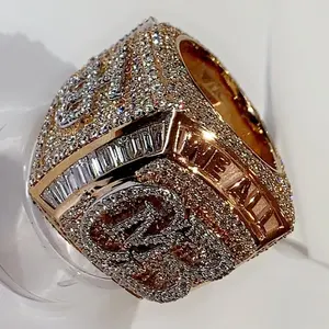 Vintage Hip Hop Iced Letter <b>Ring</b> Custom Name Brilliant Cut Moissanite <b>Silver</b> Plated 925 Sterling <b>Silver</b> <b>Statement</b> <b>Ring</b> TISHYA - Product Image 4