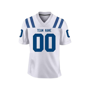 Maillot de football personnalisé blanc à col en V, nom de l'équipe sublimé, 00, maille respirante, vêtements pour hommes adultes, toutes saisons - Product Image 3