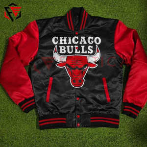 Chaqueta de bombardero de satén personalizada de alta calidad Chaqueta de poliéster de invierno para hombres y mujeres Chaqueta universitaria de satén de béisbol - Product Image 5