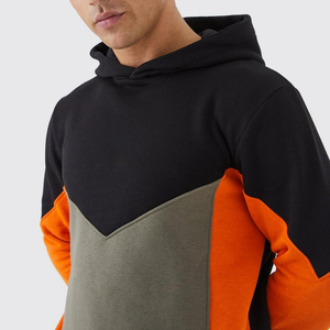 Ensemble de survêtement en polaire pour homme, color block, trois tons, noir, olive, vert, sweat-shirt à capuche avec pantalon de jogging assorti - Product Image 3
