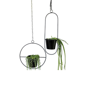 Modern Minimalist Black Metal Hanging Planter <b>Wall</b> <b>Mounted</b> Iron <b>Plant</b> Holder For Indoor Garden Home Decorative Office - Product Image 5