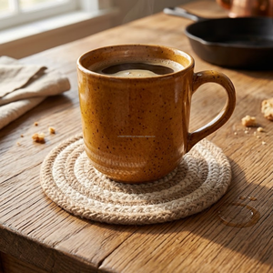 Eco Friendly Cotton Rope Coaster Handmade 5 Inch Braided <b>Cup</b> <b>Mat</b> Rustic Drink Holder for Dining Table Use - Product Image 6