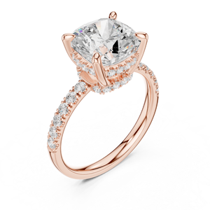 Anillo de Compromiso Clásico de Oro Sólido de 14K con Corte Cojín de 4 CT, Diamante Cultivado en Laboratorio con Certificado IGI, Regalos de Aniversario y Boda - Product Image 6