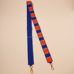 Handmade Beaded Star Strap <b>Red</b> Blue Stars on White Sequin Shoulder Crossbody Strap for DIY Handbags Tote <b>Purse</b> Accessories - Product Image 3