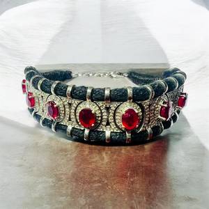 Vintage Silver <b>Ruby</b> Diamond <b>Bracelet</b> Women's Everyday Wear Jewelry Round Brilliant Cut Natural Stone Rhodium Plated - Product Image 5