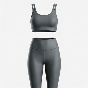 Conjunto de Yoga para Mujer, Talla Grande, de Secado Rápido, Cintura Alta, Ecológico, Transpirable, Dos Piezas, Ropa Deportiva para Gimnasio - Product Image 1
