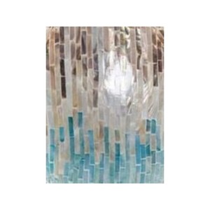Handmade Ceramic Tabletop Vase With Mother Of Pearl Mosaic Design Contemporary Round Glossy Finish For Floral Display - Product Image 4