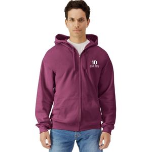 Midweight Fleece Adult Full <b>Zip</b> <b>Hooded</b> Sweatshirt Plum Soft Warm Casual Hoodie Jacket Comfortable Custom Wholesale - Product Image 2
