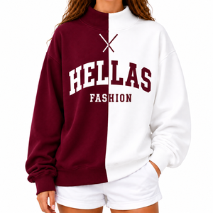 Sudadera de Cuello Alto para Mujer, Mezcla de Algodón y Felpa, Transpirable y Resistente al Viento, Estilo Casual de Invierno - Product Image 1