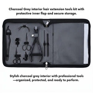 Kit complet d'outils pour extensions capillaires avec pince à micro-perles, applicateur de bandes adhésives, coupe-fil pour extensions à fusion et outils de coiffage - Product Image 4