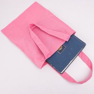 Handmade Cotton Plain Pink Canvas Beach Tote Bag with Shoulder Handle Custom Logo <b>Printing</b> <b>Large</b> Size Reusable Shopping Bag - Product Image 3