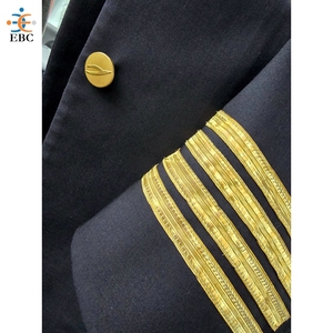 Uniforme de Piloto con Trenzas de Lujo, Tradicional, con Encaje Francés Dorado, Chaqueta de Capitán con Puños de 10mm-15mm, Tallas Ecológicas - Product Image 1