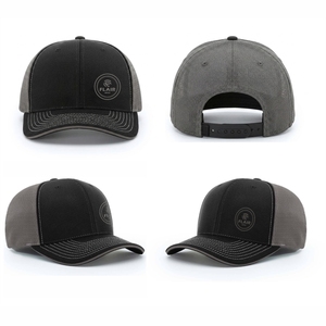 Gorra Trucker Snapback Premium Personalizada de 6 Paneles – Gorra Híbrida Estructurada de Malla de Rendimiento Gris y Sarga de Poliéster - Product Image 1