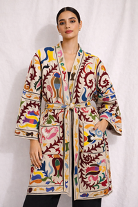 Trouvez un motif similaire : Vêtements pour femmes en toile 100% coton, design confortable et frais, broderie Suzani traditionnelle, soldes de Noël - Product Image 4