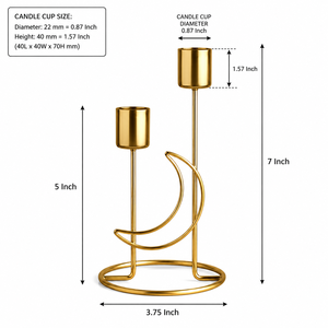 Candelabro con Forma de Luna Real, Portavelas Decorativo para el Hogar, Centro de Mesa para Bodas, Decoración para Mesa de Comedor, Candelabro Dorado 2026 - Product Image 2