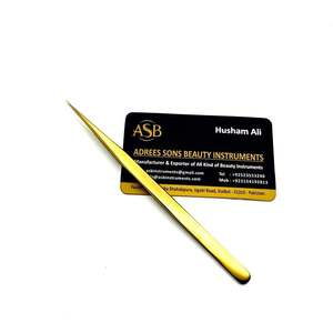 Pinzas de Aislamiento Delgadas y Rectas de 14 cm, Chapadas en Oro, de Acero Inoxidable, con Logotipo Personalizado, Instrumento de Belleza - Product Image 6