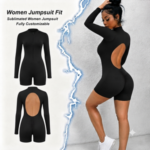 Combinaison de yoga taille haute sans manches pour femme, couleur unie, détails en maille, effet ventre plat, longueur intégrale, coupe ajustée, toutes saisons - Product Image 1