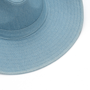 Sombrero Vaquero Clásico de Mezclilla con Ala Ancha, Estilo Occidental, Protección Solar para Exteriores, Gorra Fedora de Playa para Hombres y Mujeres, Uso Casual de Verano - Product Image 3