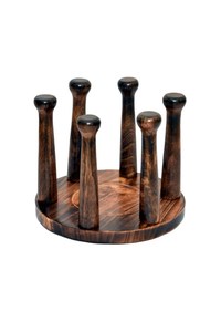 Support à verres à vin en bois fait main, forme ronde, finition lisse, pour dégustations de spiritueux et occasions spéciales, mariages - Product Image 5