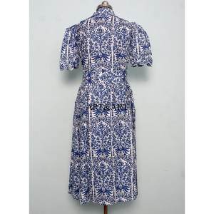 Vestido de Mujer, Hermoso, de Algodón Puro, con Estampado Digital Floral, Largo hasta el Tobillo, Corte en A, Cintura Natural, Elegante Decoración con Cinturón - Product Image 6