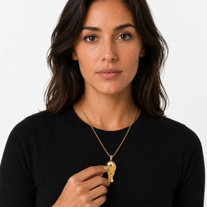 Women's Gold Plated Pendant Necklace With Trophy Design Snake Chain Classic Everyday Wear - Product Image 2