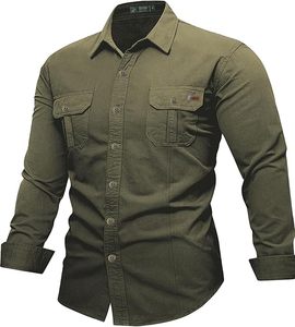 Chemise en denim uni à manches longues pour homme sur mesure - Product Image 2