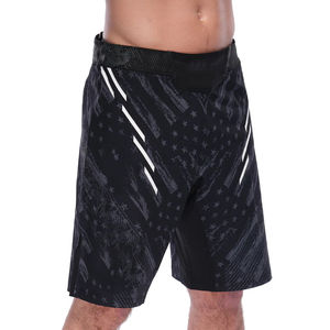 Shorts de sport en maille personnalisés avec logo, prix FOB de gros, impression par sublimation, tendance, en polyester, décontractés, élastiques, style homme - Product Image 1