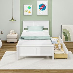 Struttura letto singolo con cassetti contenitore per spazi ridotti, include mobili resistenti ed eleganti - Product Image 2