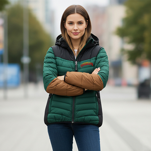 Blousons d'hiver matelassés pour femmes, style streetwear, à manches longues, color block, résistants à l'eau, respirants, en coton teint écologique, vente en gros - Product Image 4