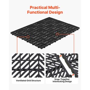 Set di 6 Pallet in Plastica Leggeri e Impermeabili, Impilabili per Stoccaggio in Seminterrato, Griglia Traspirante per Uso in Magazzino - Product Image 4