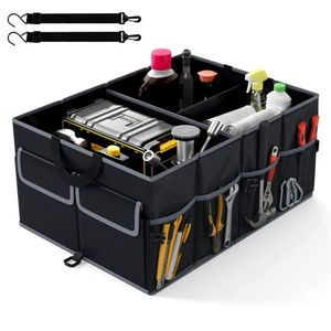 Organizer per Bagagliaio Auto da 13 Galloni con 3 Scomparti e 6 Tasche, in Tessuto Oxford 600D con Base Antiscivolo, Colore Nero - Product Image 1