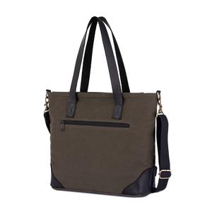 Sac fourre-tout en cuir et toile, broderie ouverte, imperméable, durable, sac à bandoulière, sac de voyage, sac de travail, sac de shopping, grande capacité LCTB-0059 - Product Image 5