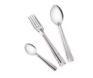 Contemporary <b>Table</b> Setup Metal Cutlery Set <b>Spoon</b> Fork Serving Combo Crafted for Smooth Serving Experience - Product Image 1