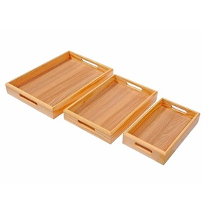 Juego de Bandejas Rectangulares de Madera Elegantes al por Mayor, Modernas y Decorativas para Catering y Hostelería - Product Image 5