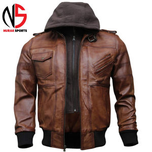 Chaqueta de Cuero Casual para Hombre, Otoño Invierno, con Cierre, Manga Larga, Chaqueta de Moda, Último Modelo, Servicio OEM 2026 - Product Image 2